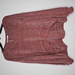 NWT Project Social T On The Road Cozy Sweater Red Thermal Crew Neck Size Medium